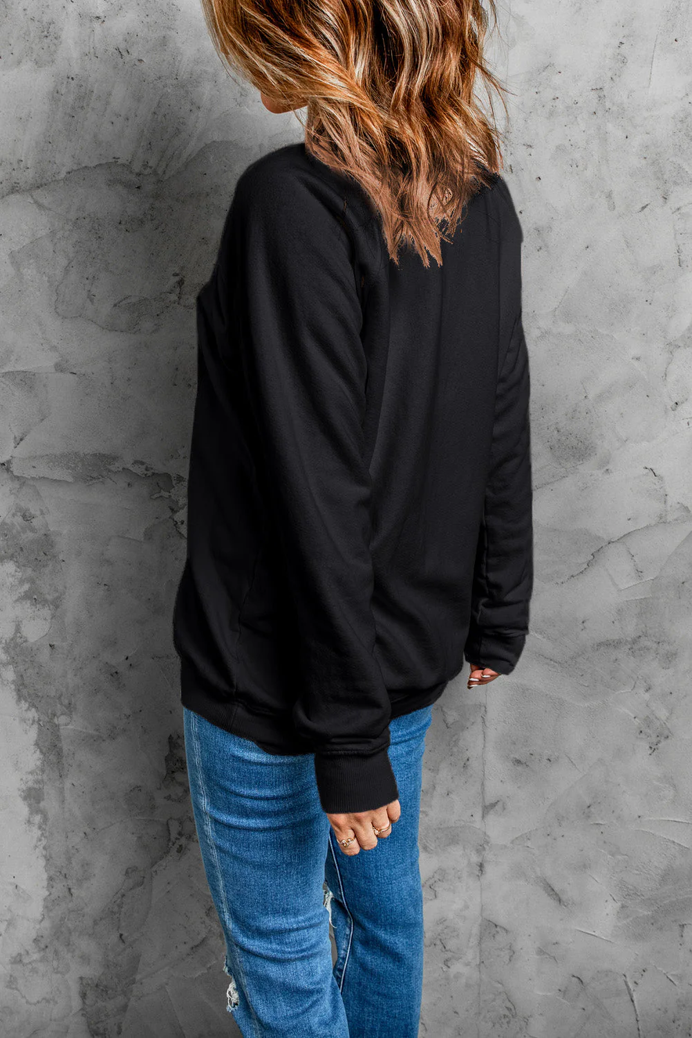 Flavia | Pumpkin long sleeve crew neck sweatshirt - Image 4