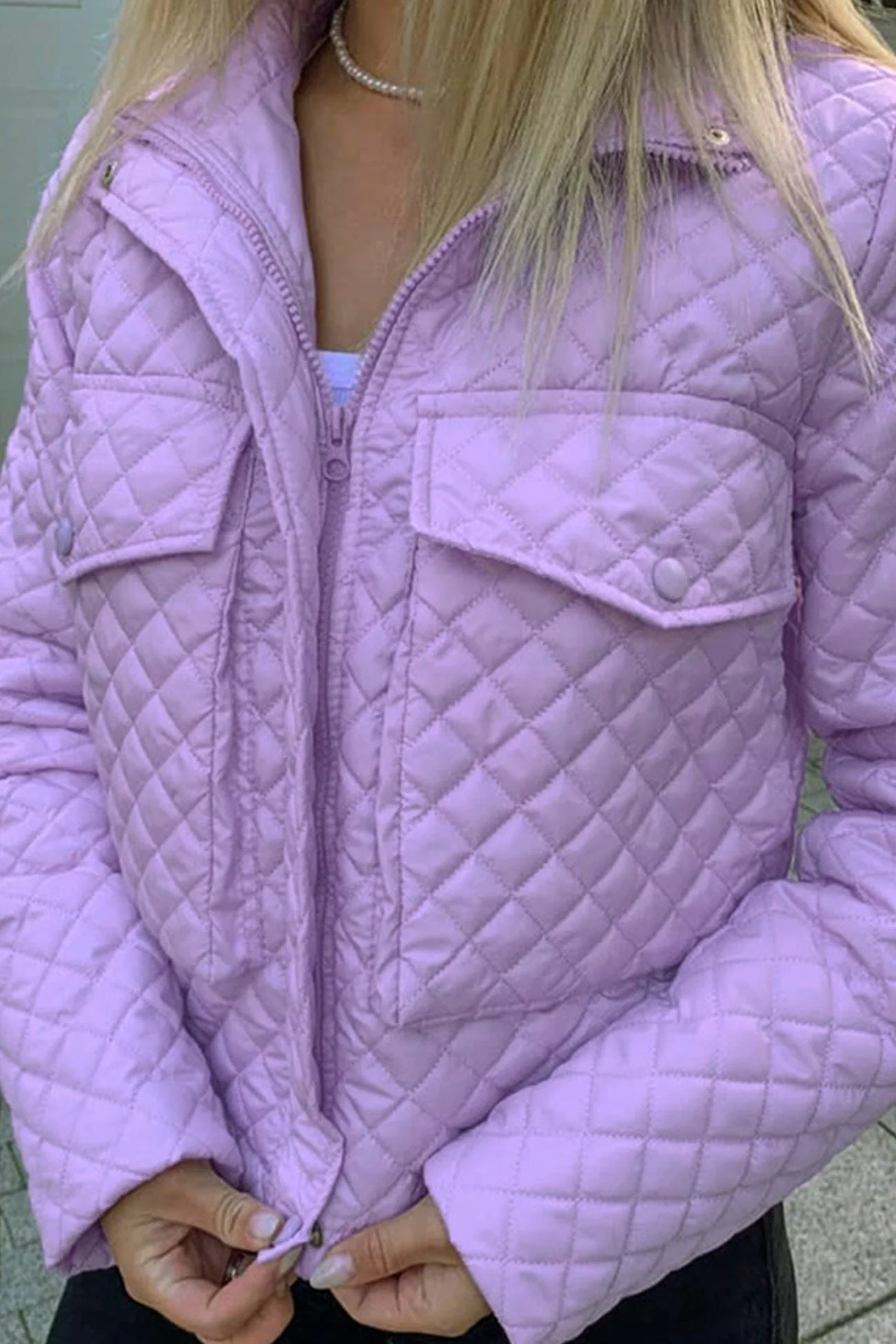 Flavia | Rhombus jacket with zip pockets - Image 5