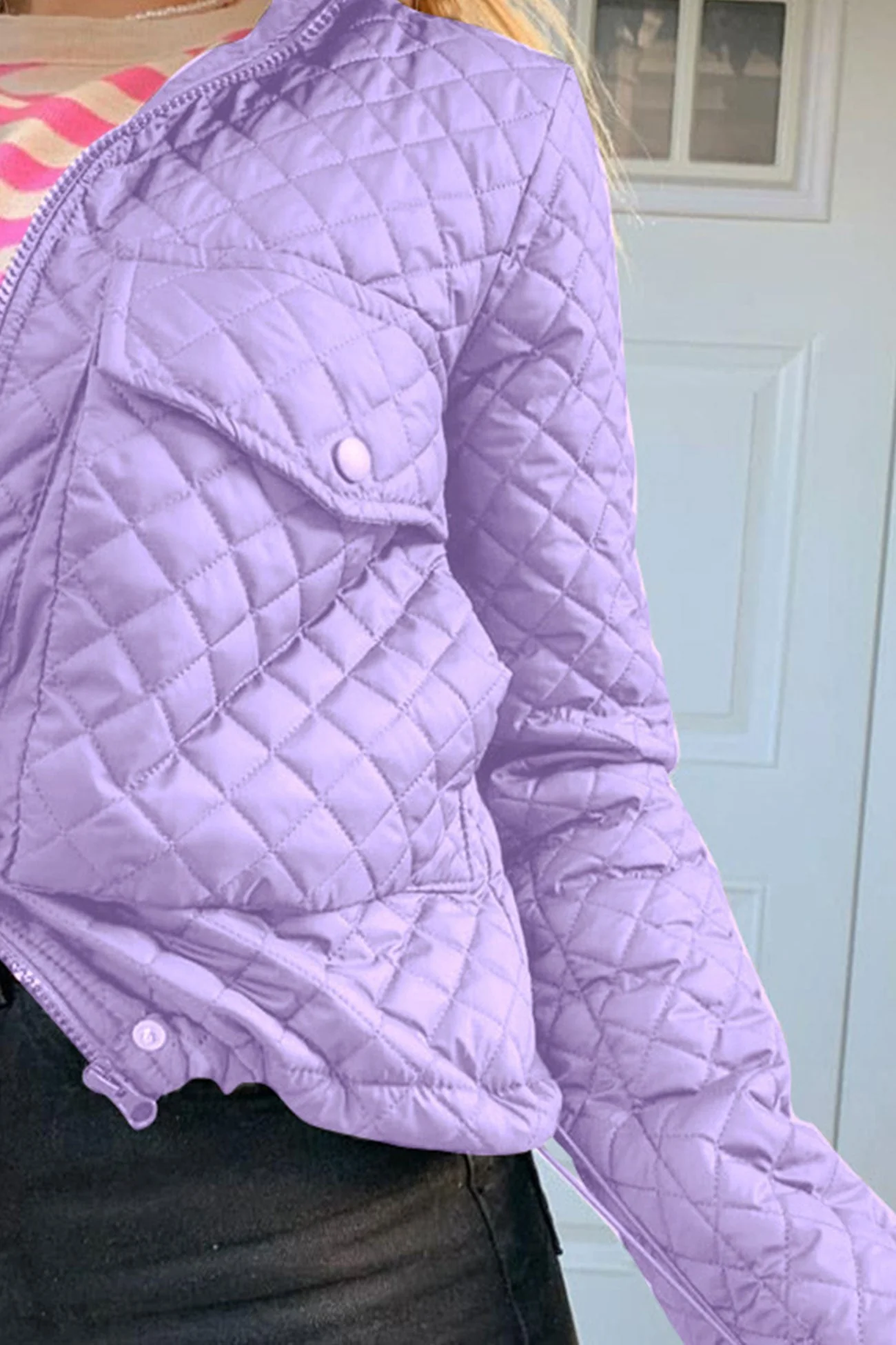Flavia | Rhombus jacket with zip pockets - Image 8