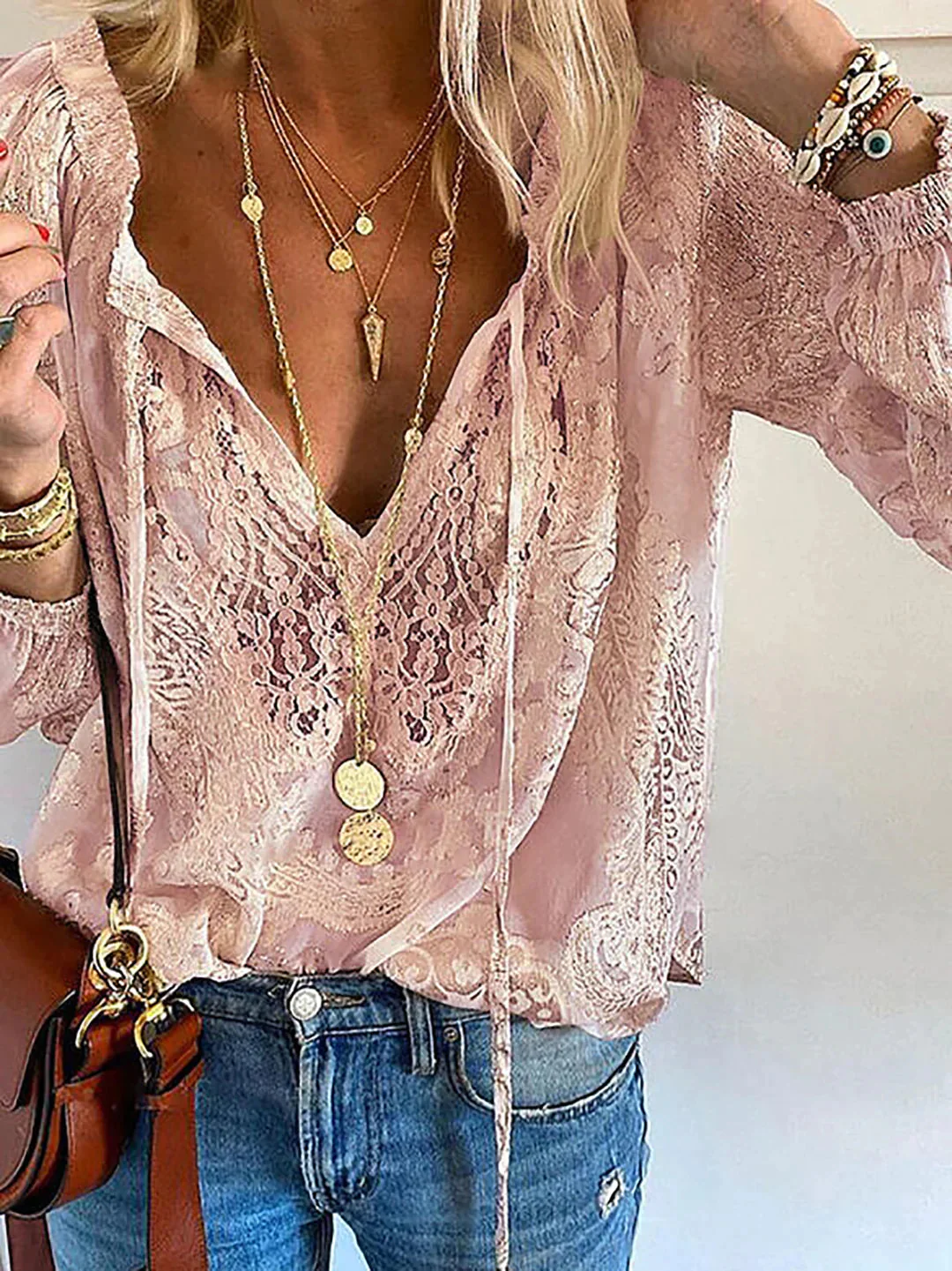 Flavia® | Unique Blouse With Lace Details - Image 2