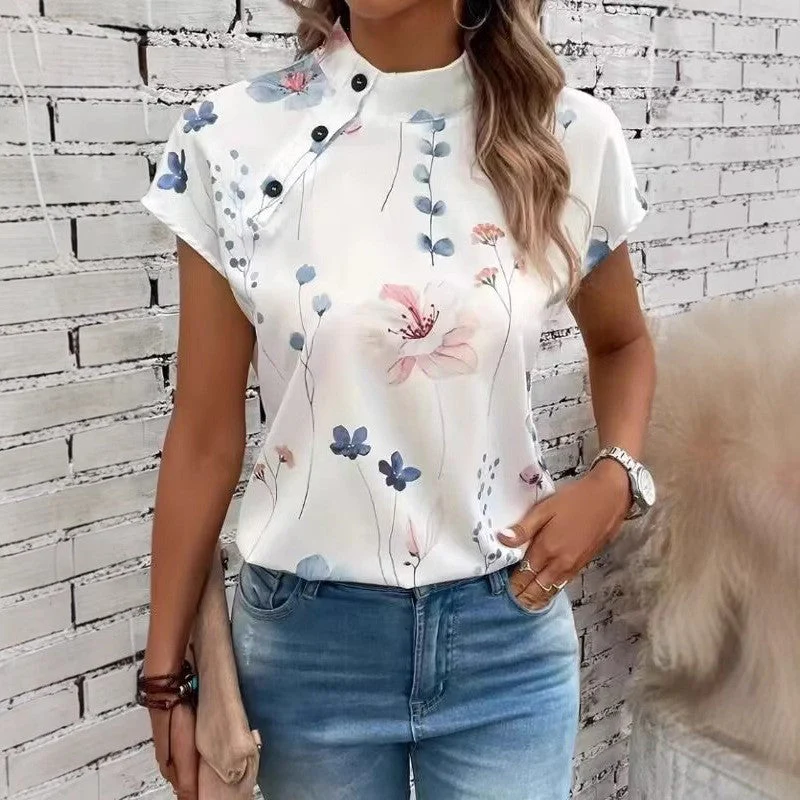 Flavia® | Women'S Blouse With Floral Accents And Button Details - Image 6