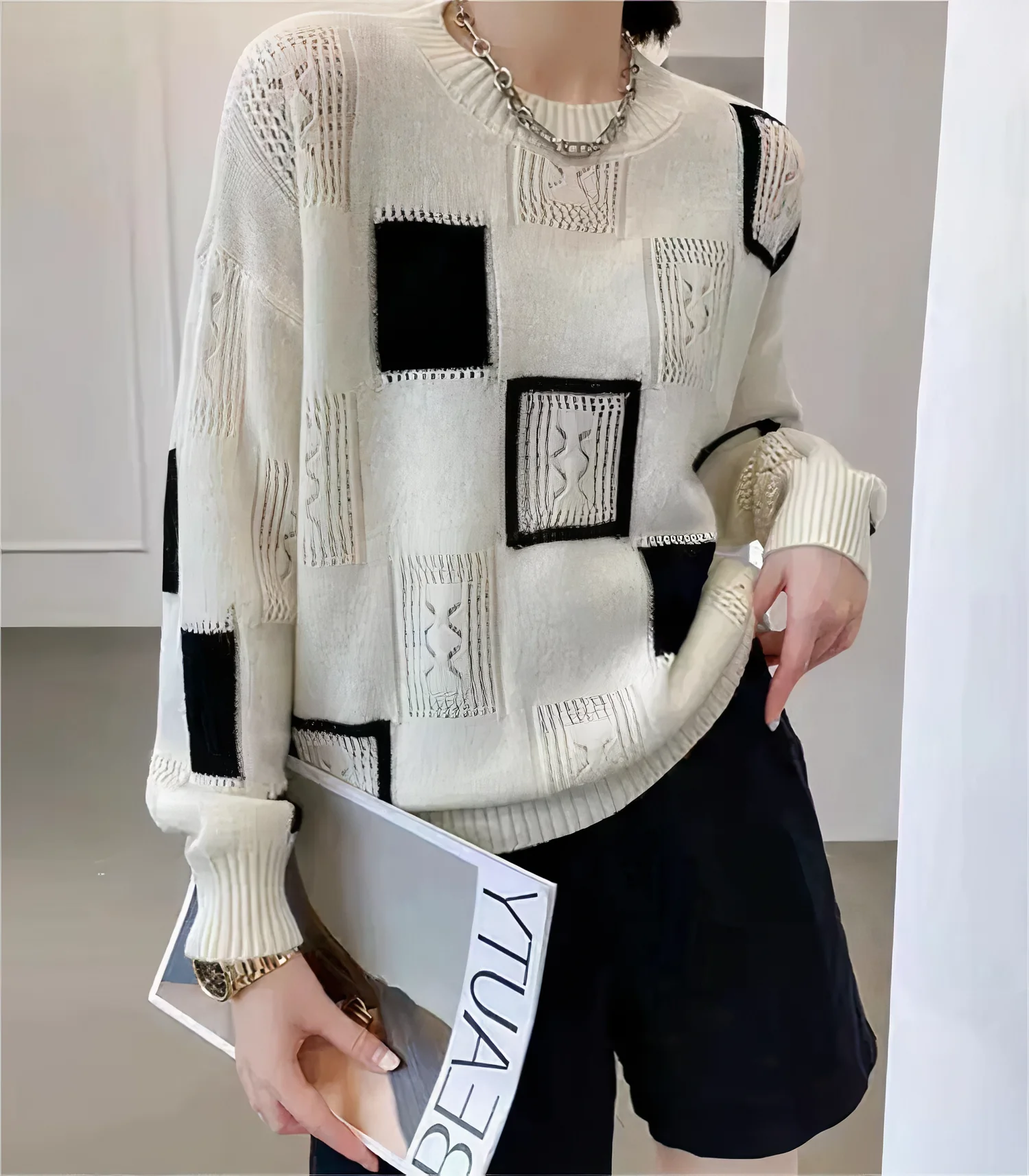Fleur | Geometric jersey patchwork