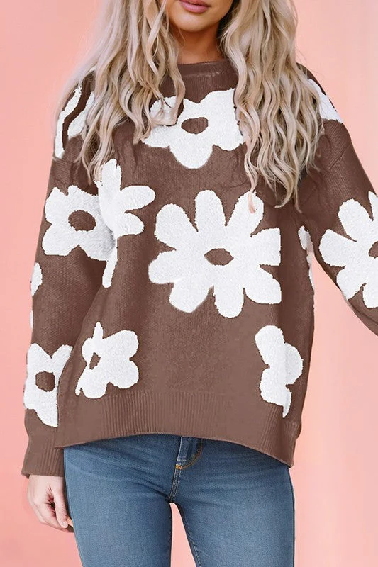 Flora | Vintage floral sweater with dropped shoulders - Image 3