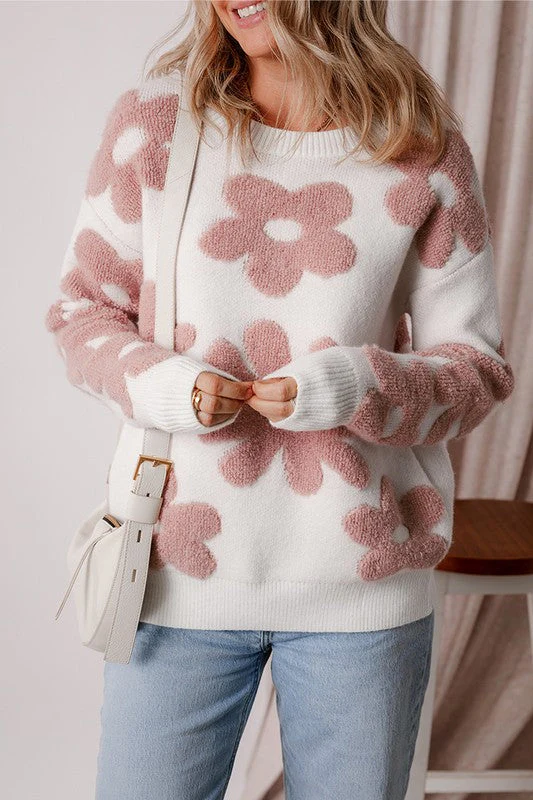 Flora | Vintage floral sweater with dropped shoulders - Image 9