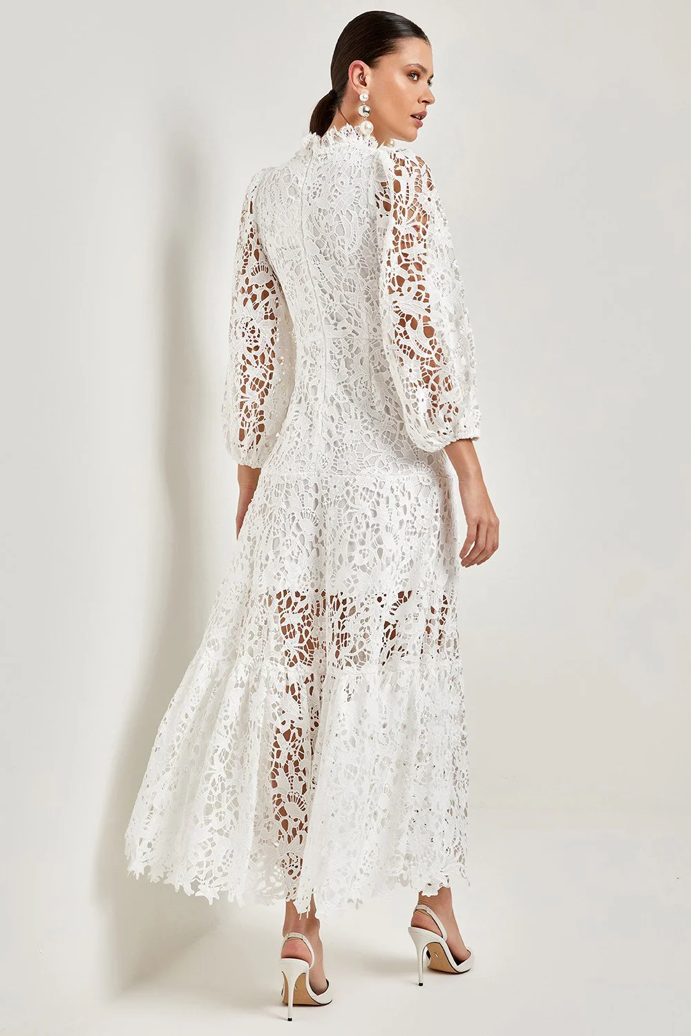 Florencia® | Flared Maxi Dress With Embroidered Lace - Image 10