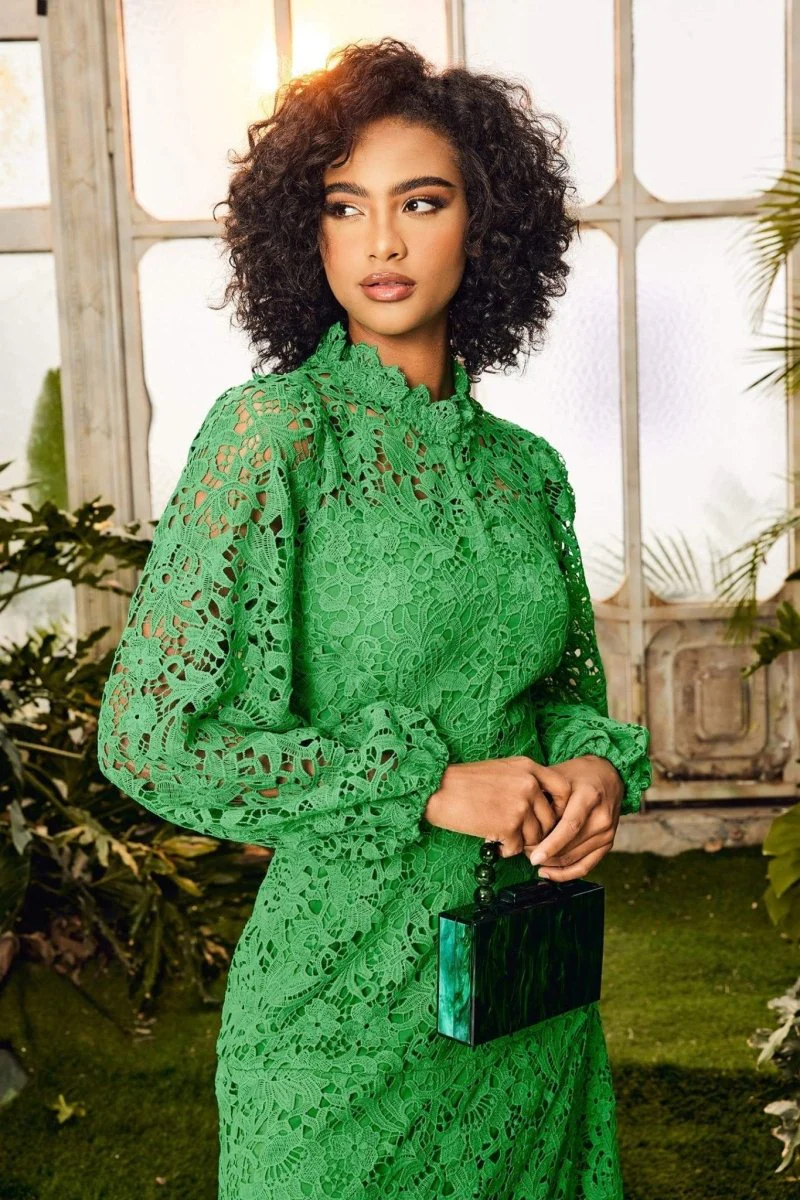 Florencia® | Flared Maxi Dress With Embroidered Lace - Image 4