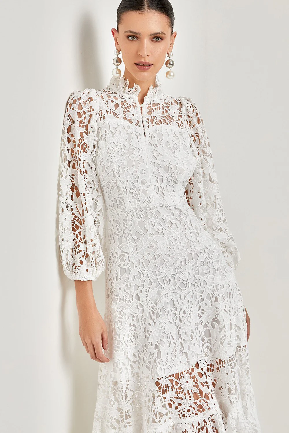 Florencia® | Flared Maxi Dress With Embroidered Lace - Image 9