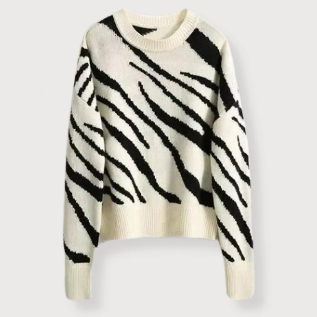 Francisca | Abstract print sweater for women - Image 3