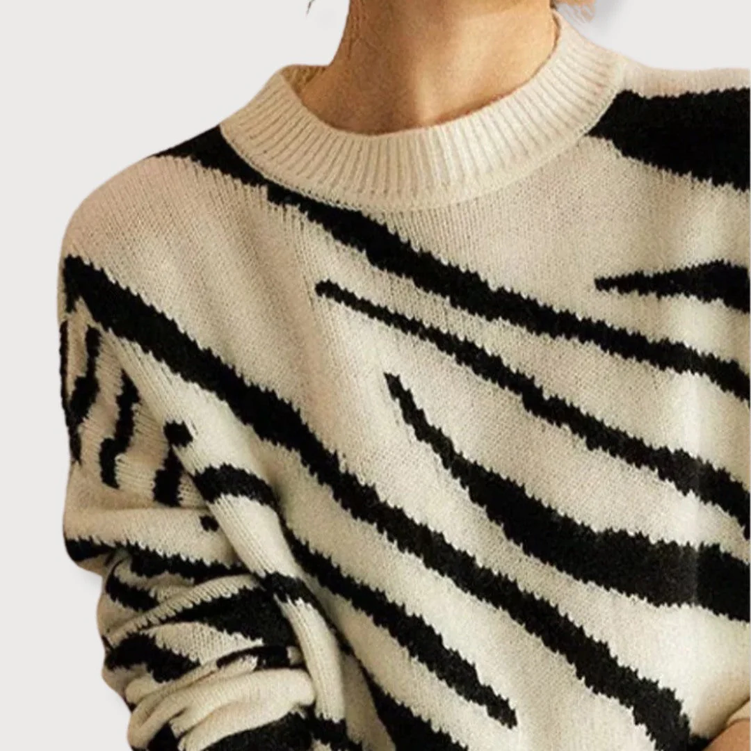 Francisca | Abstract print sweater for women - Image 5