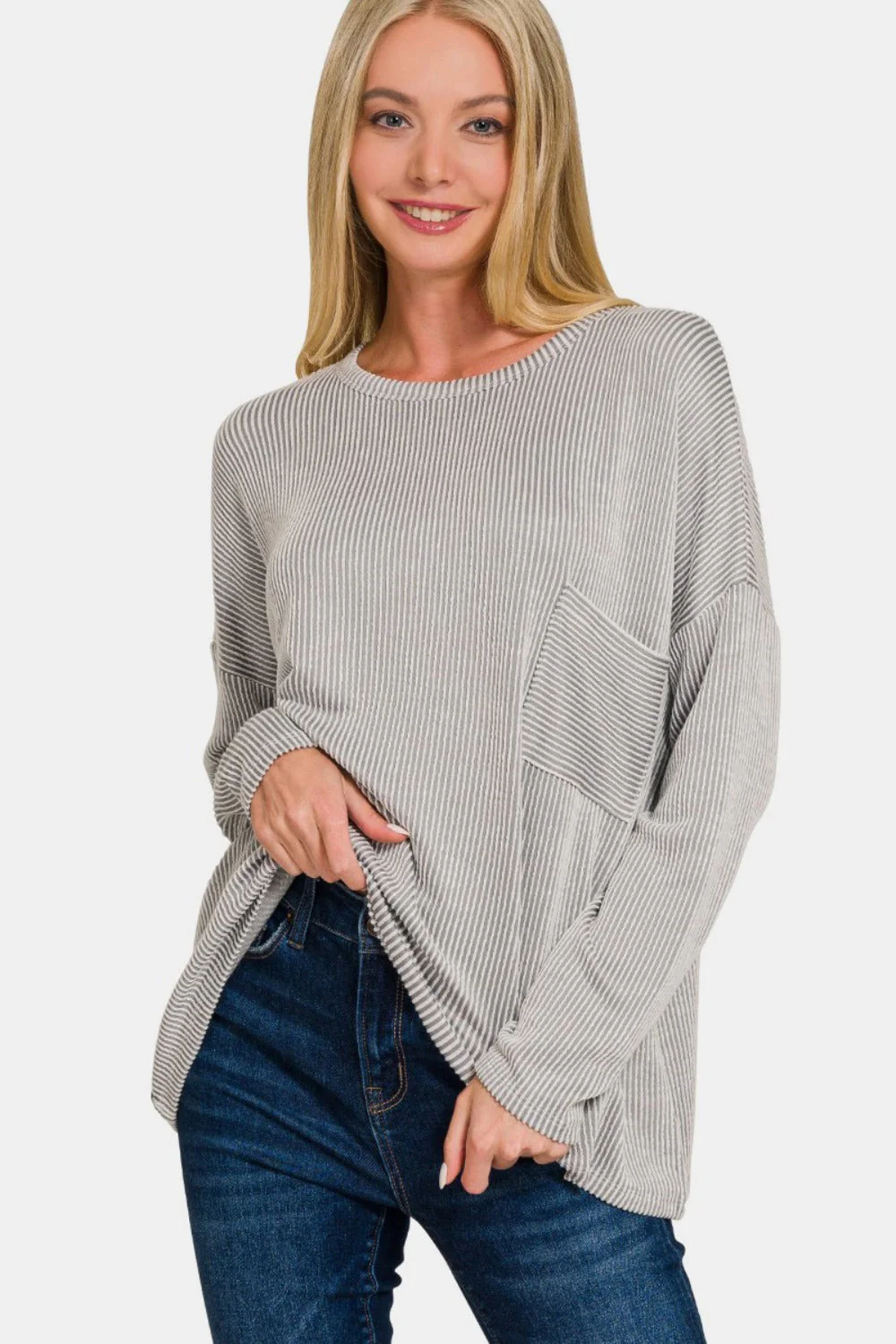 Frida | Ribbed striped long sleeve t-shirt