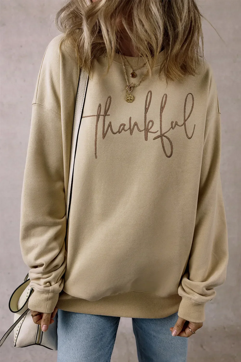 Frida | THANKFUL crew neck long sleeve sweatshirt