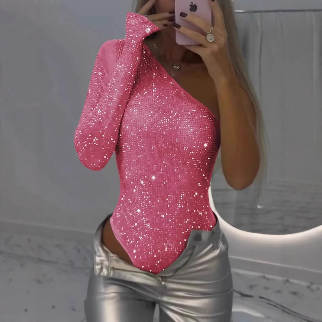 Frida® | Top with an épaule and sequins with rhinestones - Image 5