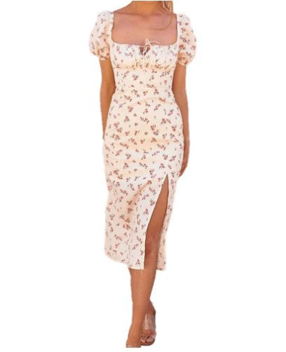Frida® | Women'S Floral Print Puff Sleeve Midi Dress