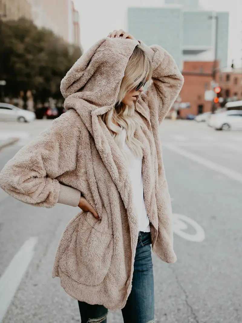 Gabriela | Fluffy cardigan with hood - Image 2