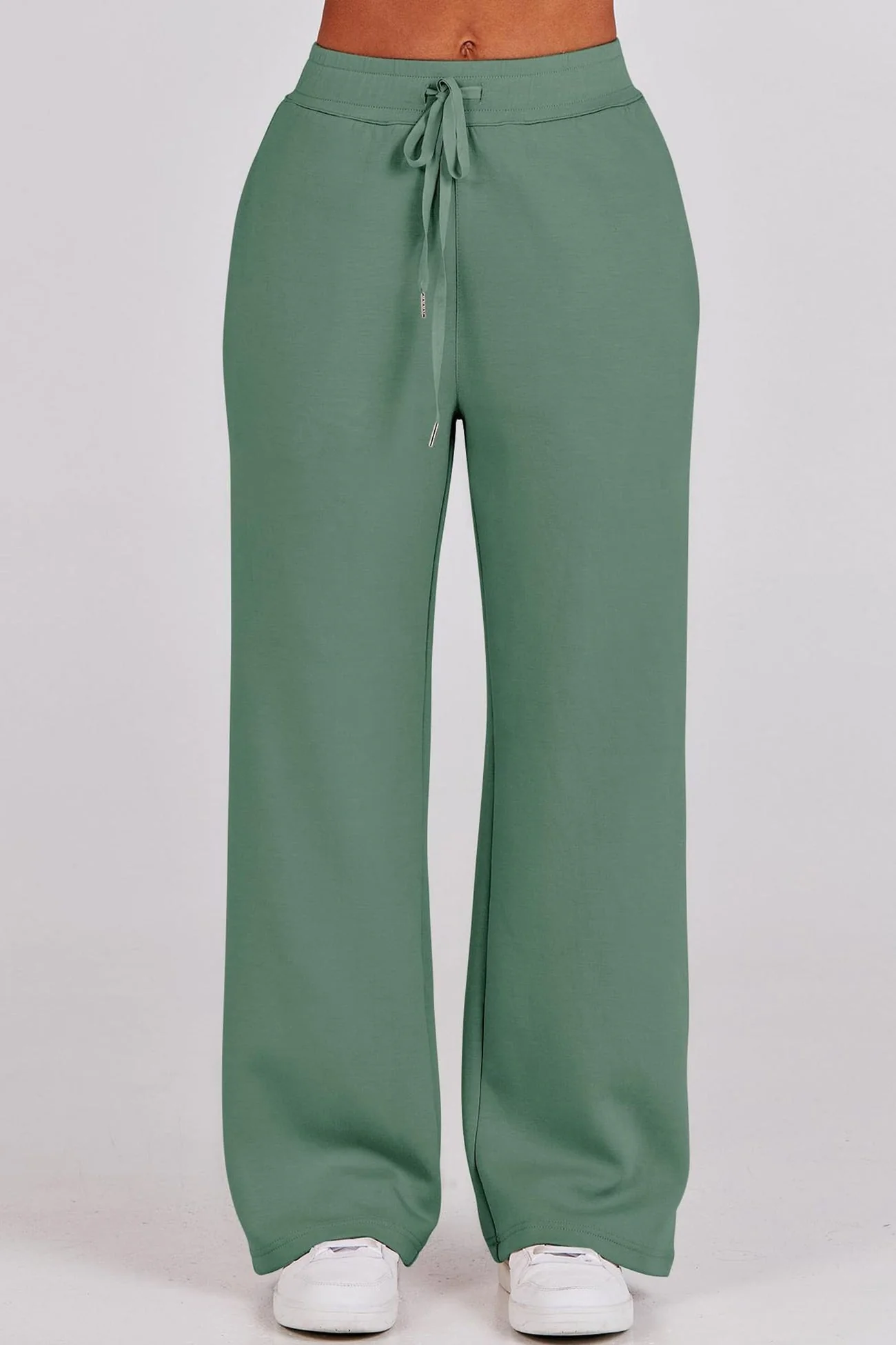 Gabriela | Lapel zip wide leg sweatshirt and long pants set - Image 25