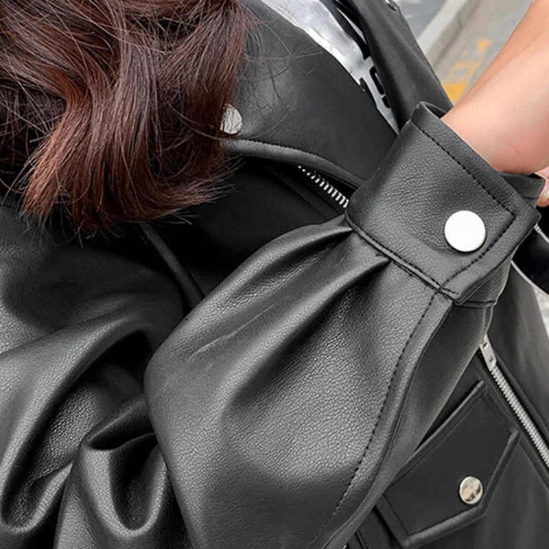 Gabriela | Oversized motorcycle style jacket for women - Image 2