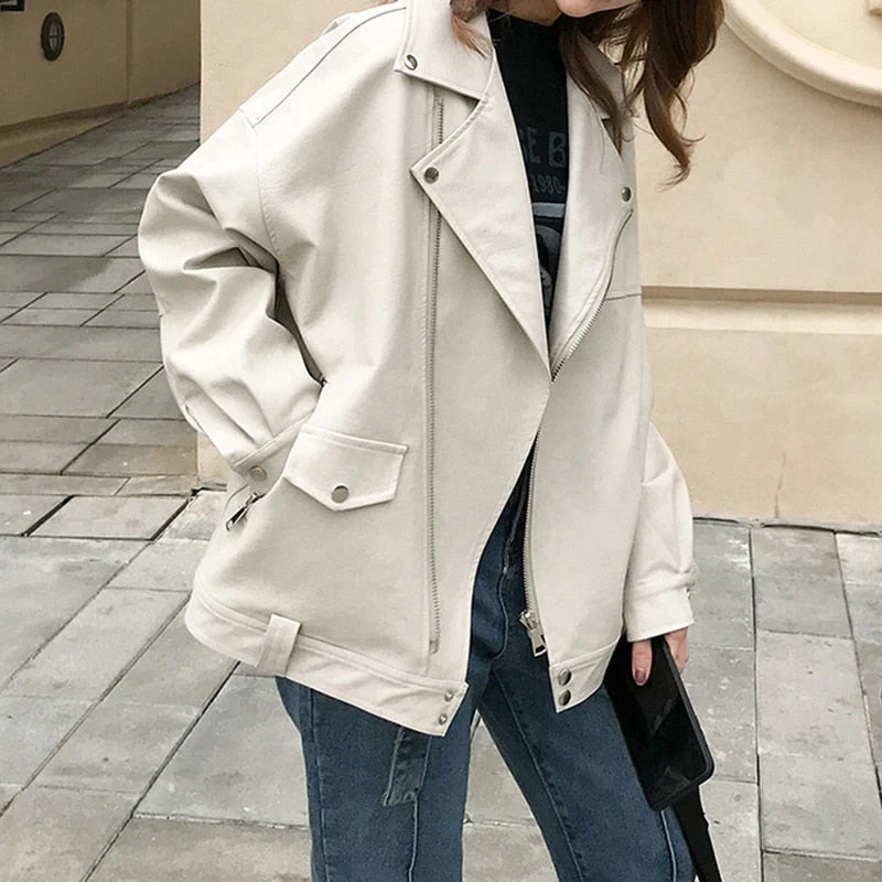 Gabriela | Oversized motorcycle style jacket for women - Image 4