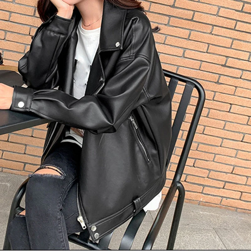 Gabriela | Oversized motorcycle style jacket for women - Image 5