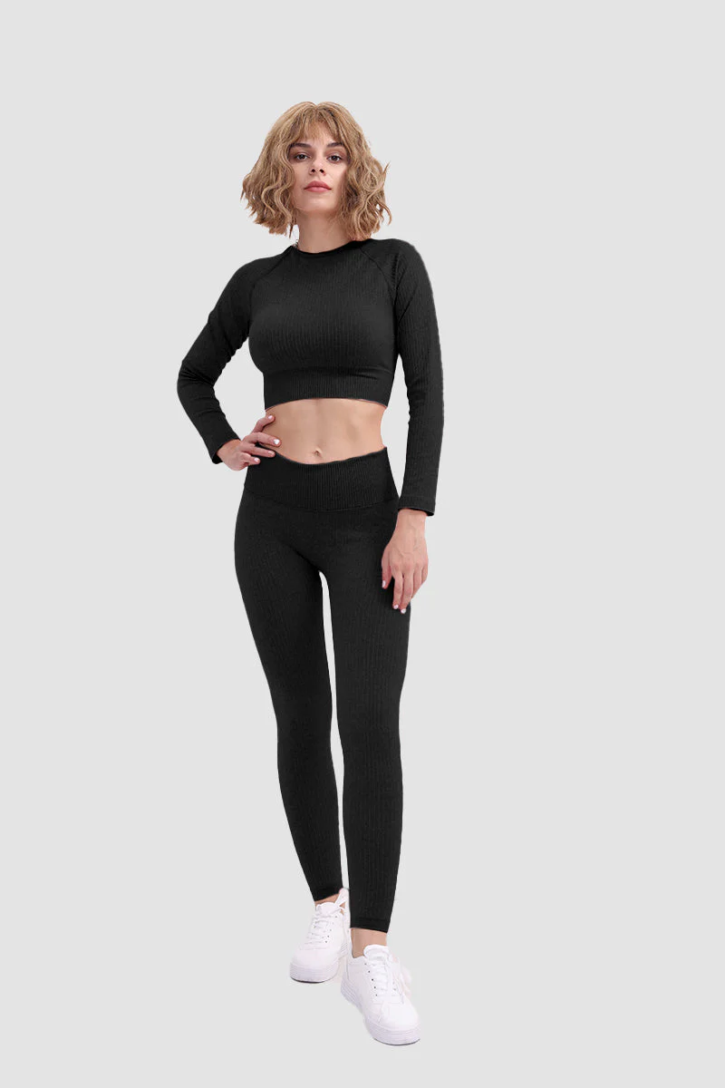 Gabriela | Seamless soft sports t-shirt and leggings set - Image 18