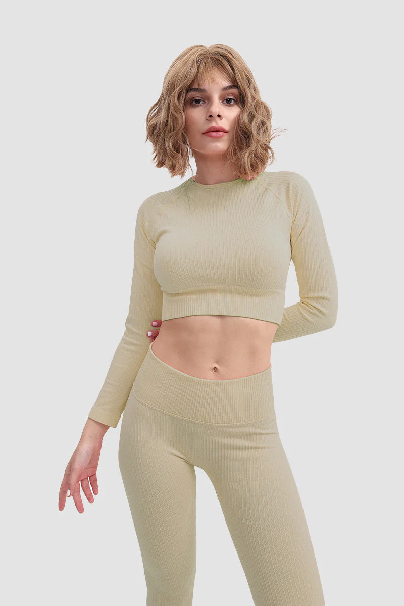 Gabriela | Seamless soft sports t-shirt and leggings set - Image 19