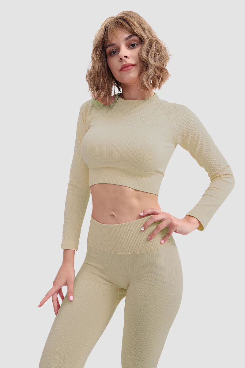 Gabriela | Seamless soft sports t-shirt and leggings set - Image 22