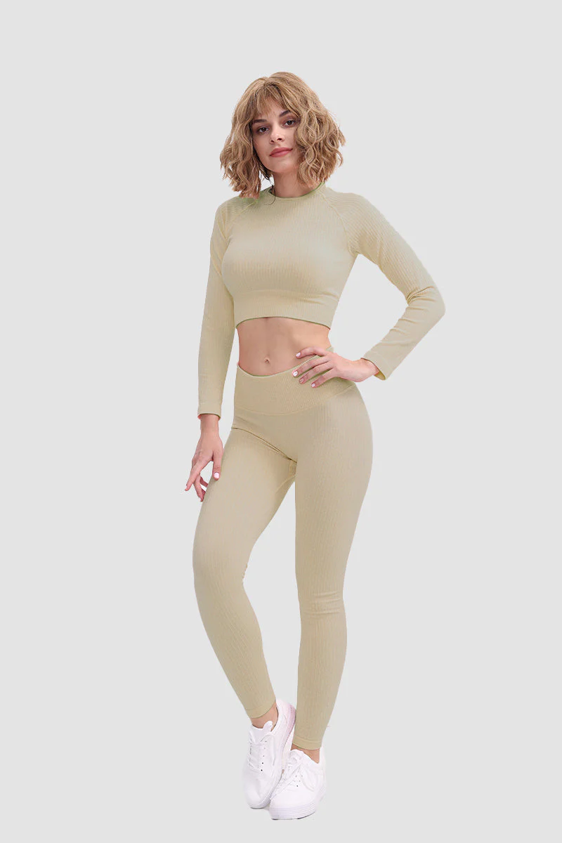 Gabriela | Seamless soft sports t-shirt and leggings set - Image 24