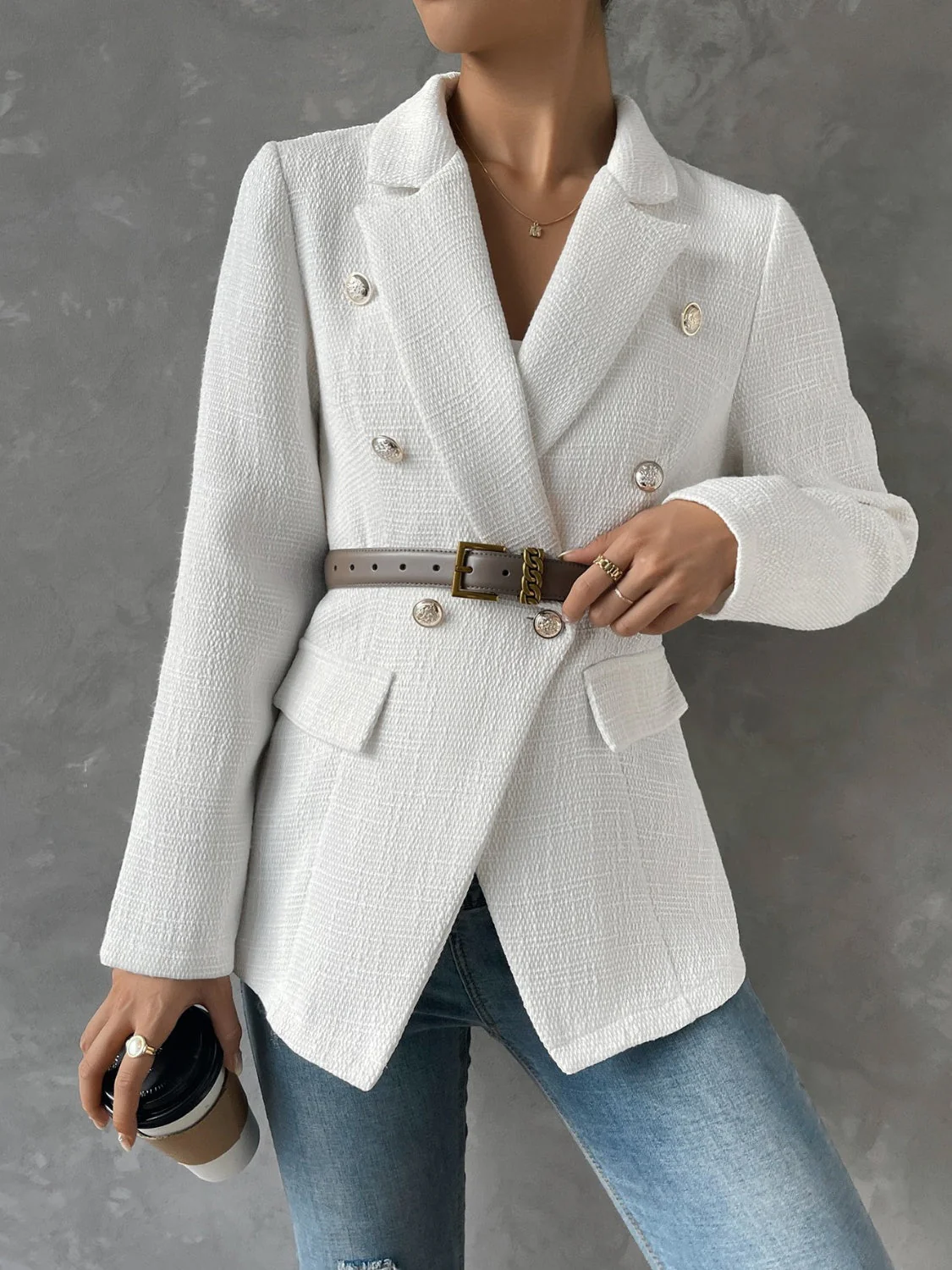 Gabriele | Long sleeve blazer with lapel collar and pockets - Image 5
