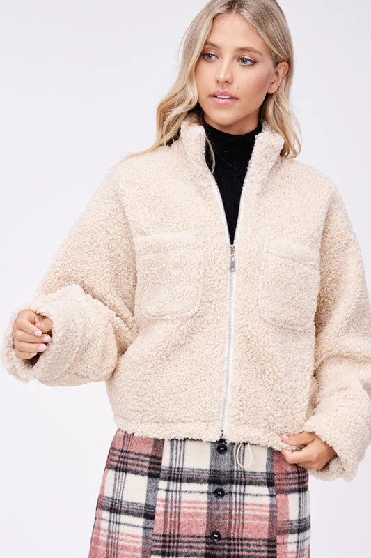 Gabrielle | SHERPA JACKET WITH FRONT POCKETS - Image 7