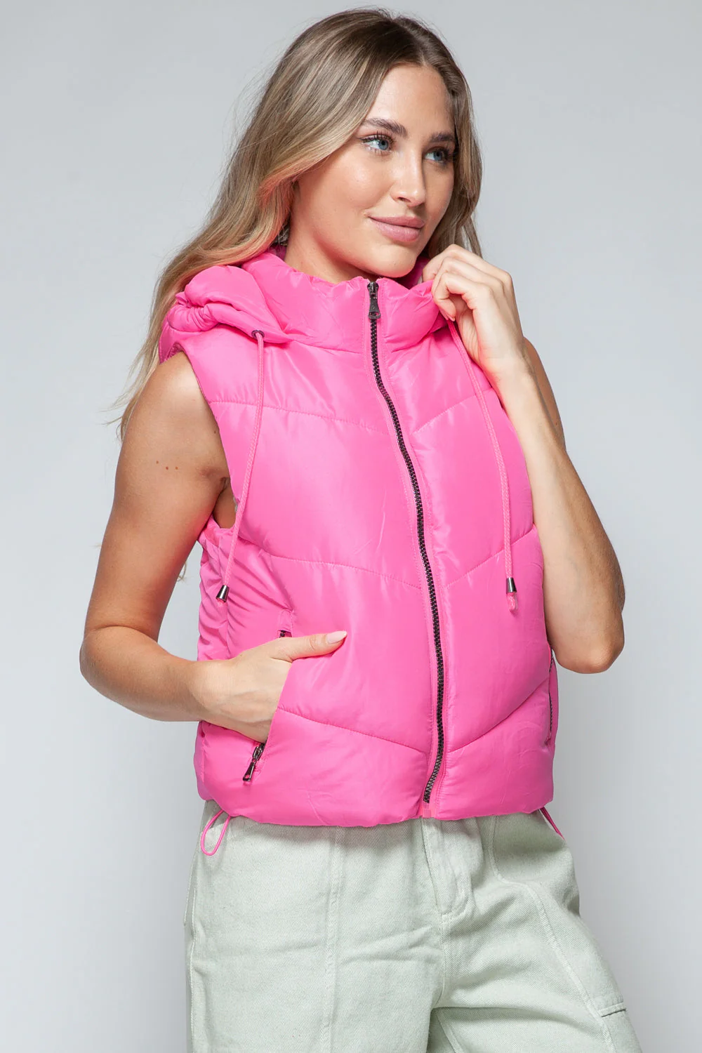 Gabrielle | Snobish quilted hooded zip-up vest - Image 4