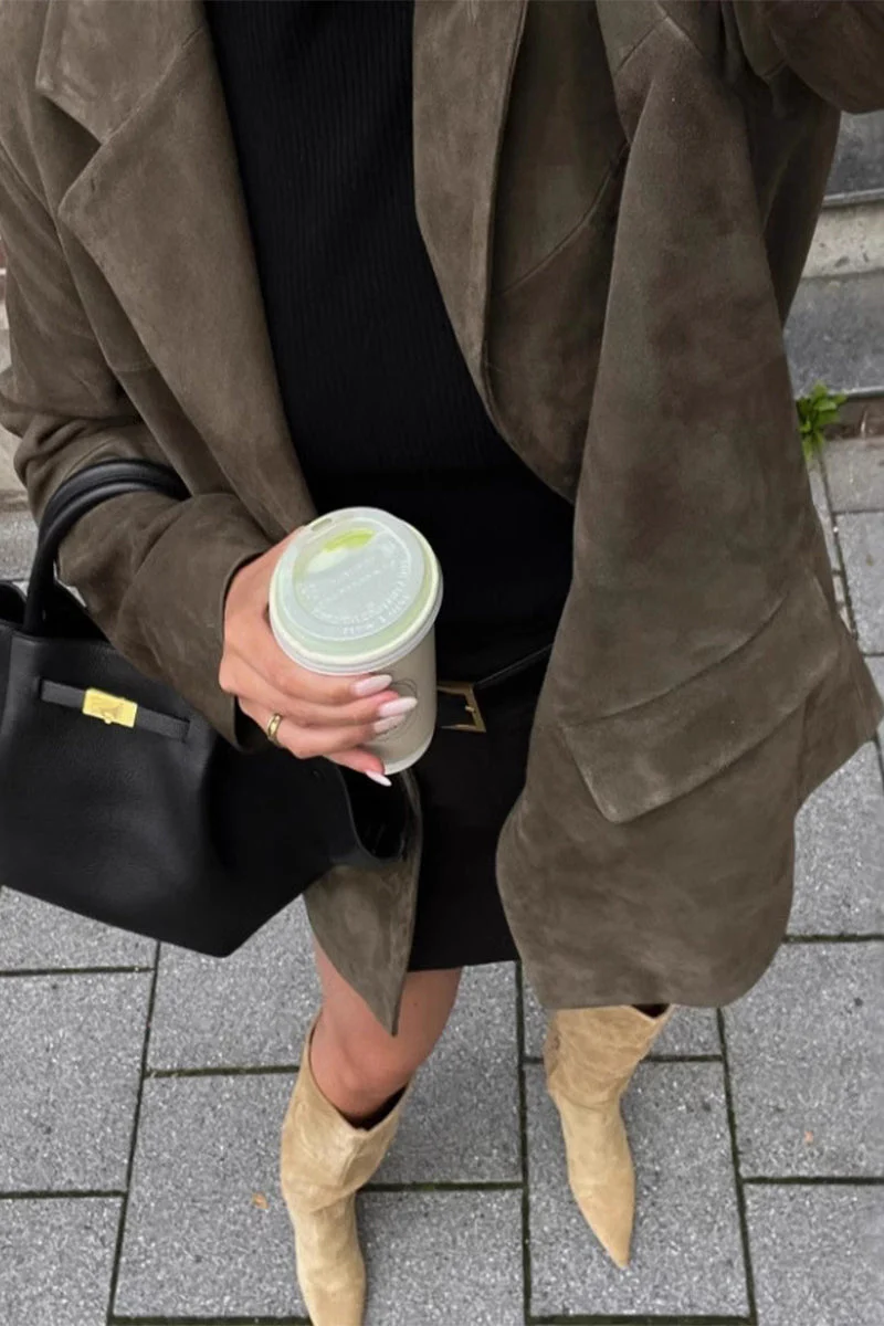 Gaby | Casual street buttons turn-down collar outerwear - Image 6