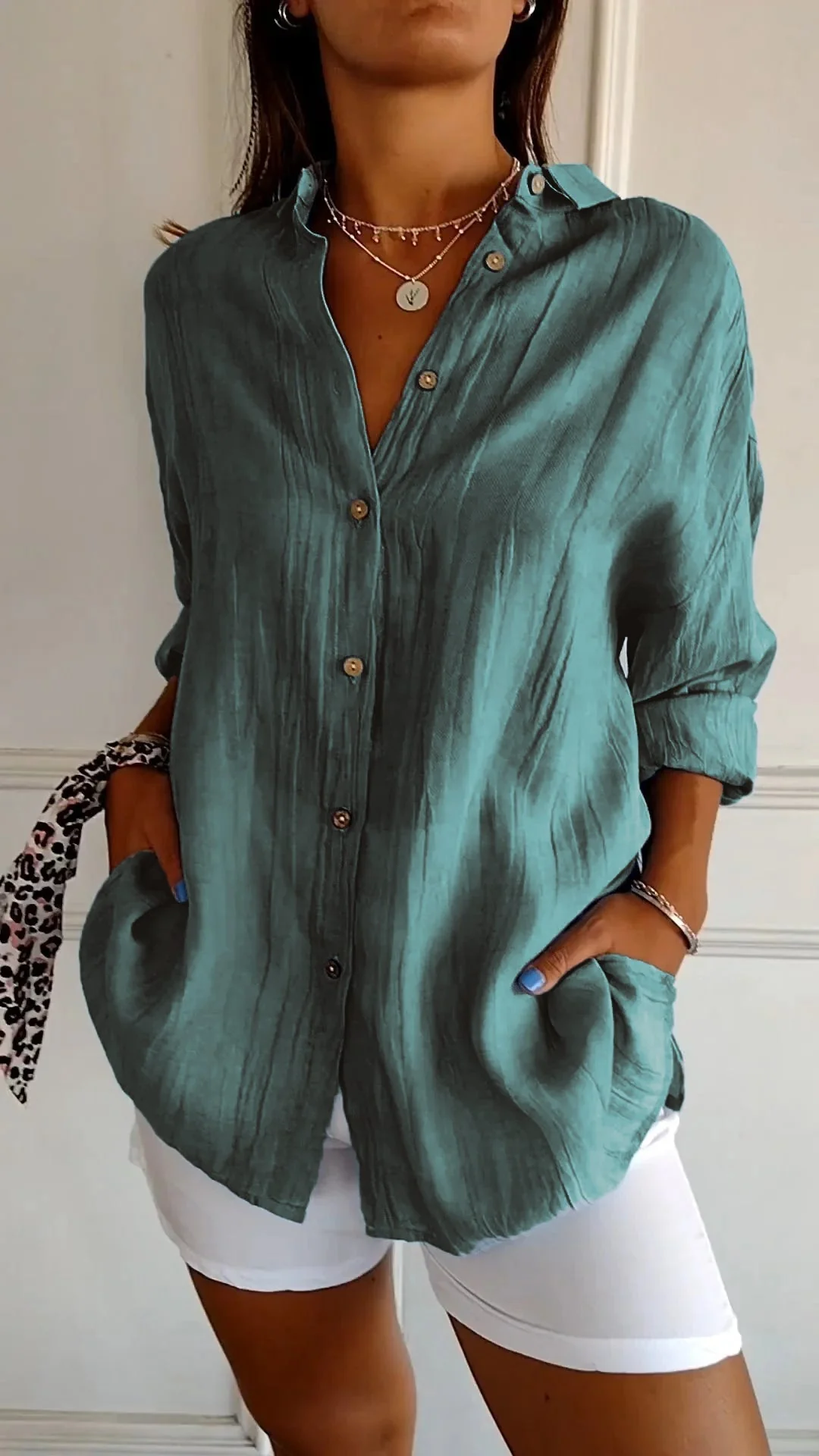 Gala® | Blouse for women Thora in cotton and linen large waist - Image 11