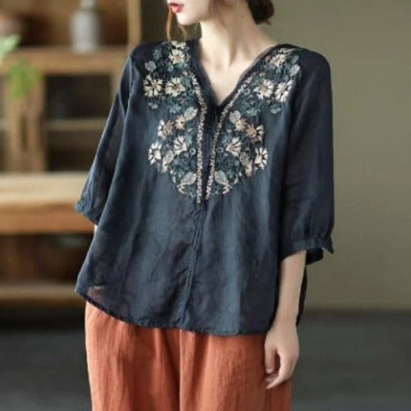 Geneva® | Embroidered women's blouse - Image 2