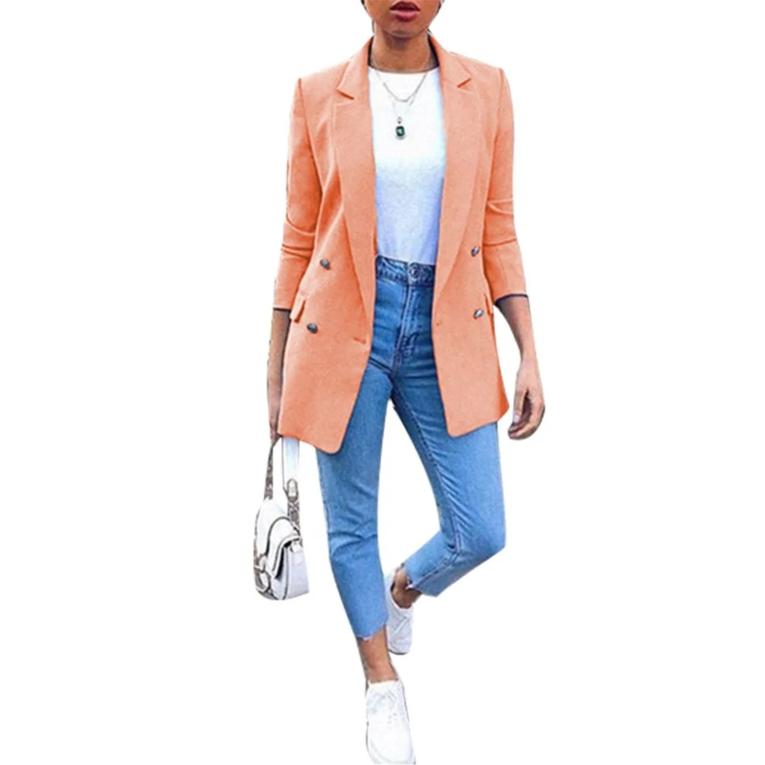 Genoveva | Elegant long warm blazer for women - Image 5