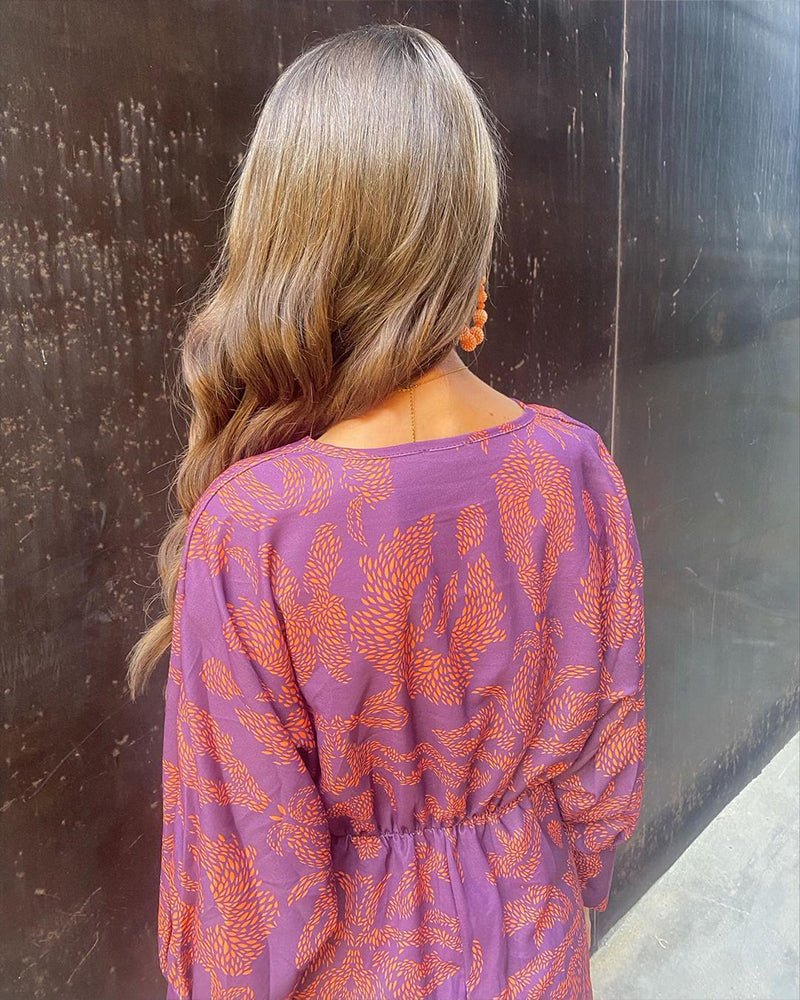 Georgina® | Elegant V-Neck Long-Sleeved Dress With Pattern - Image 11