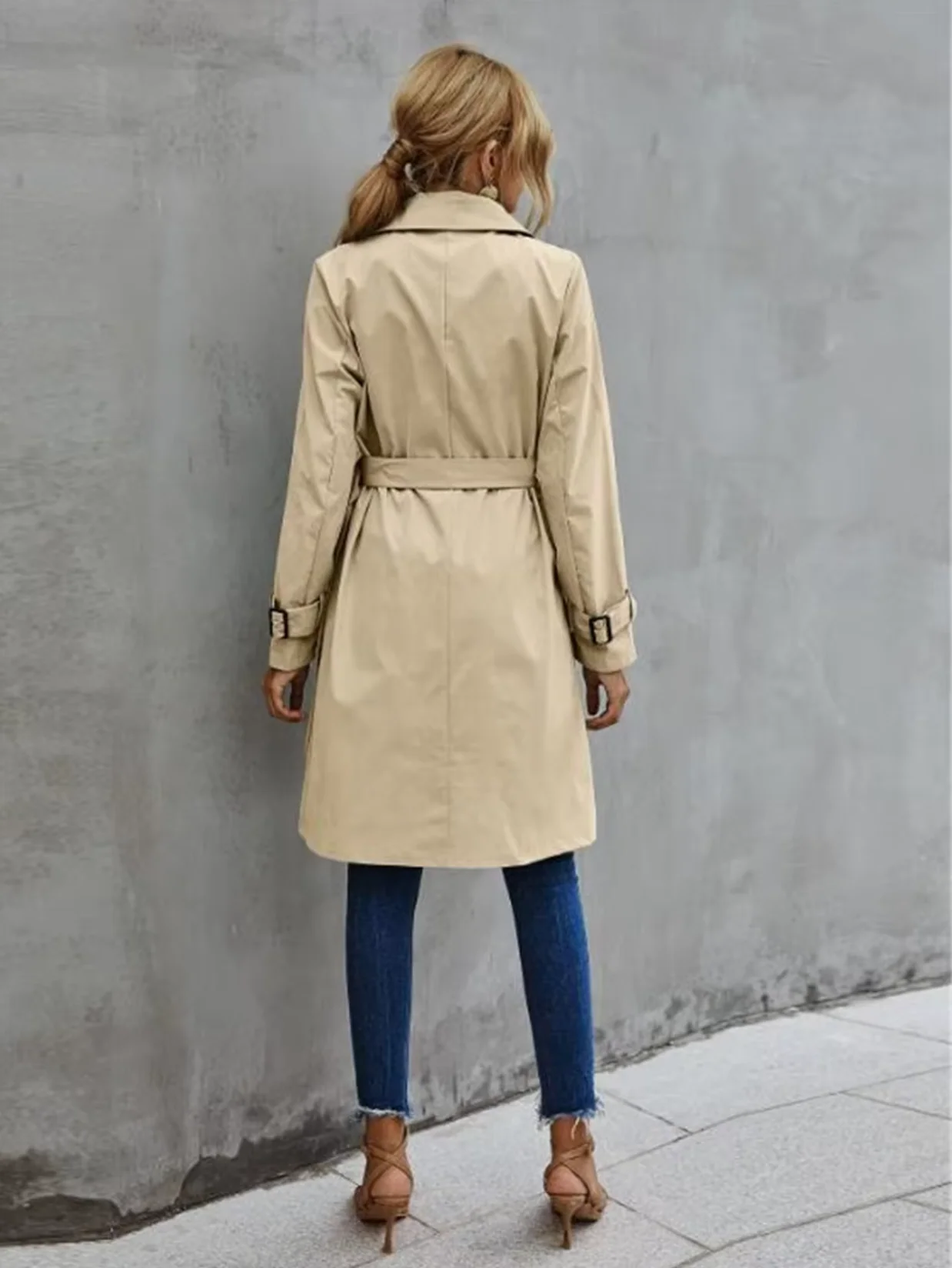 Geraldine | Casual long sleeve trench coat - Image 3