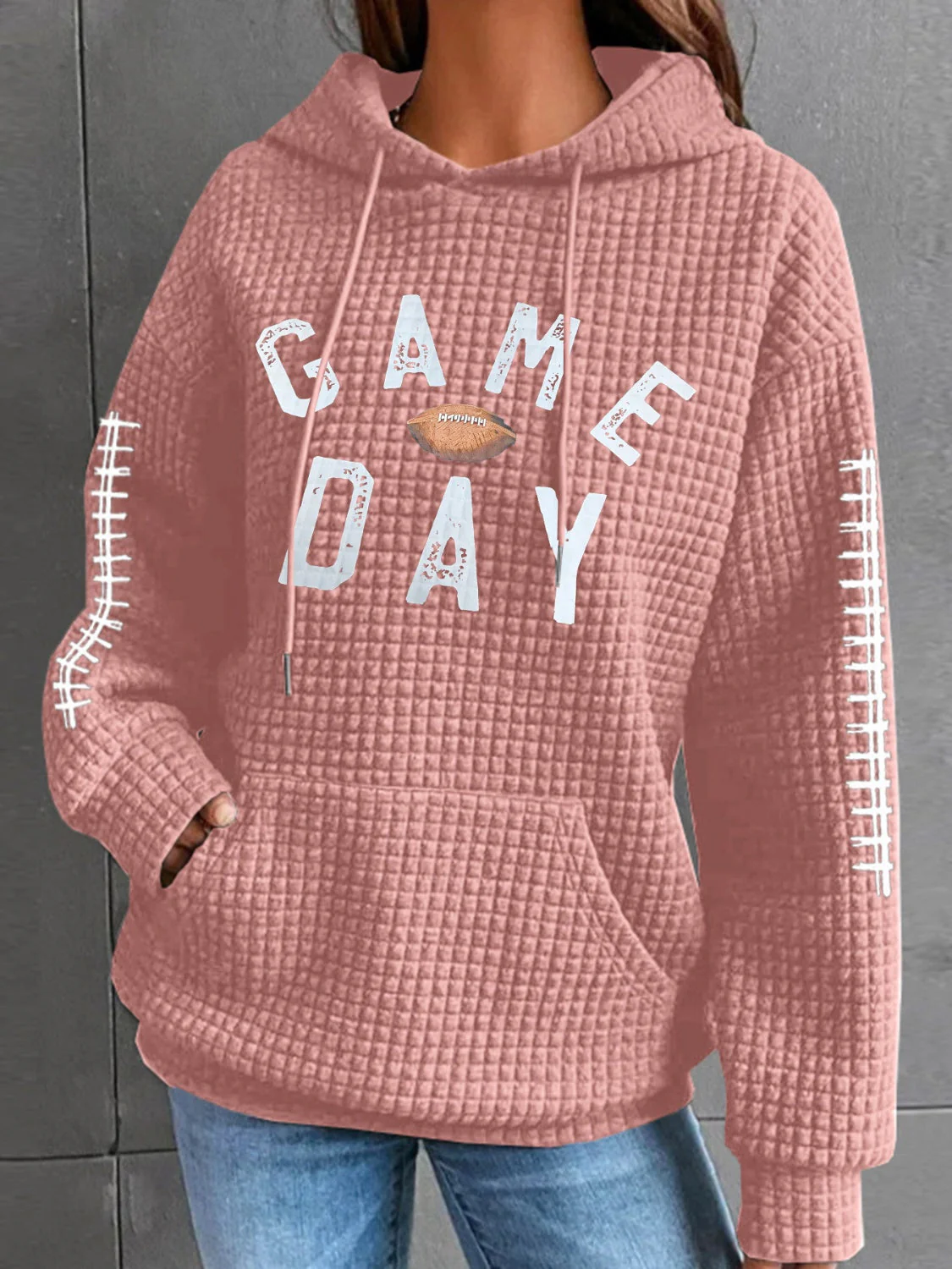 Geraldine | Drawstring football hoodie with long sleeves - Image 10
