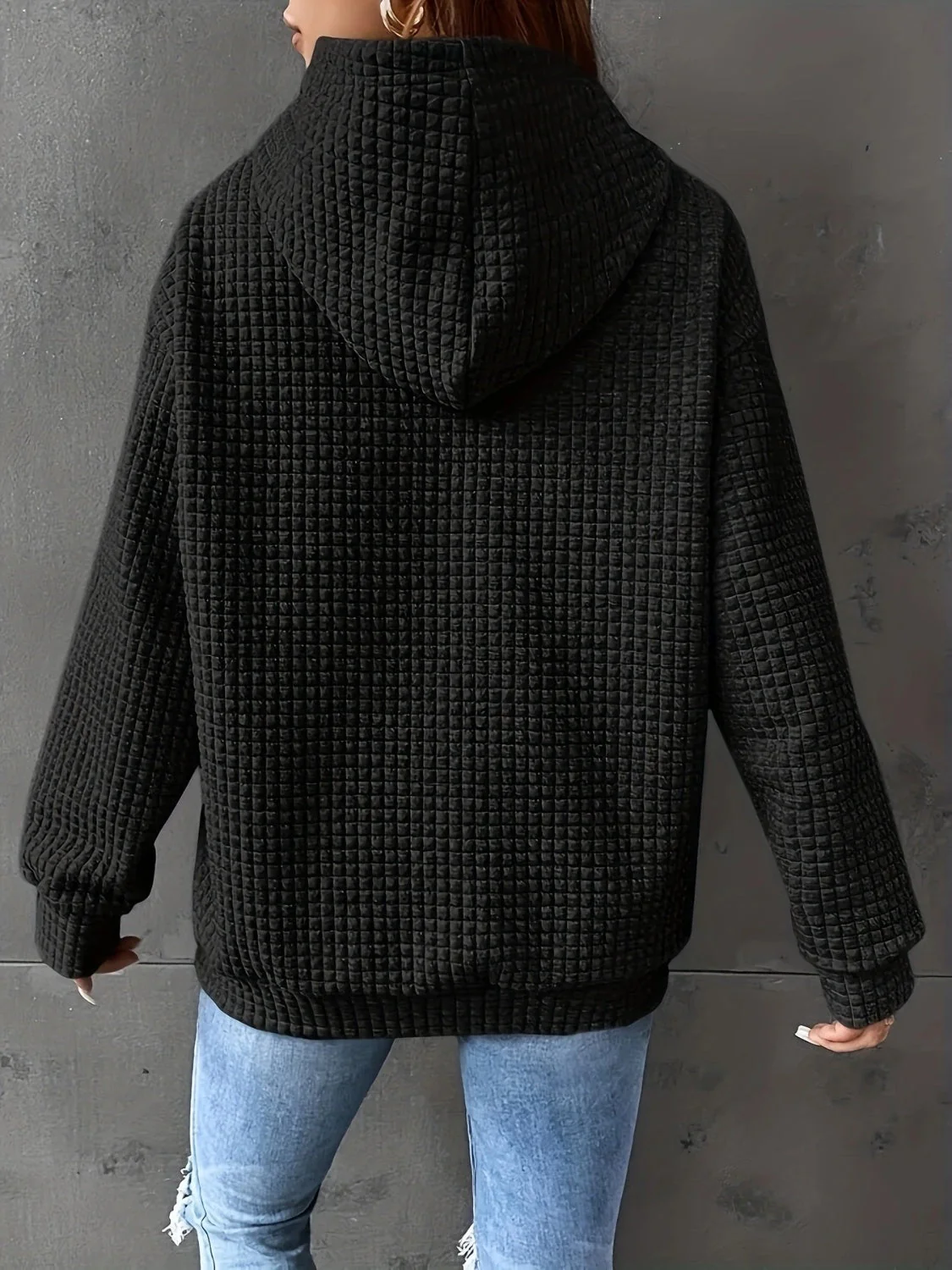 Geraldine | Drawstring football hoodie with long sleeves - Image 2