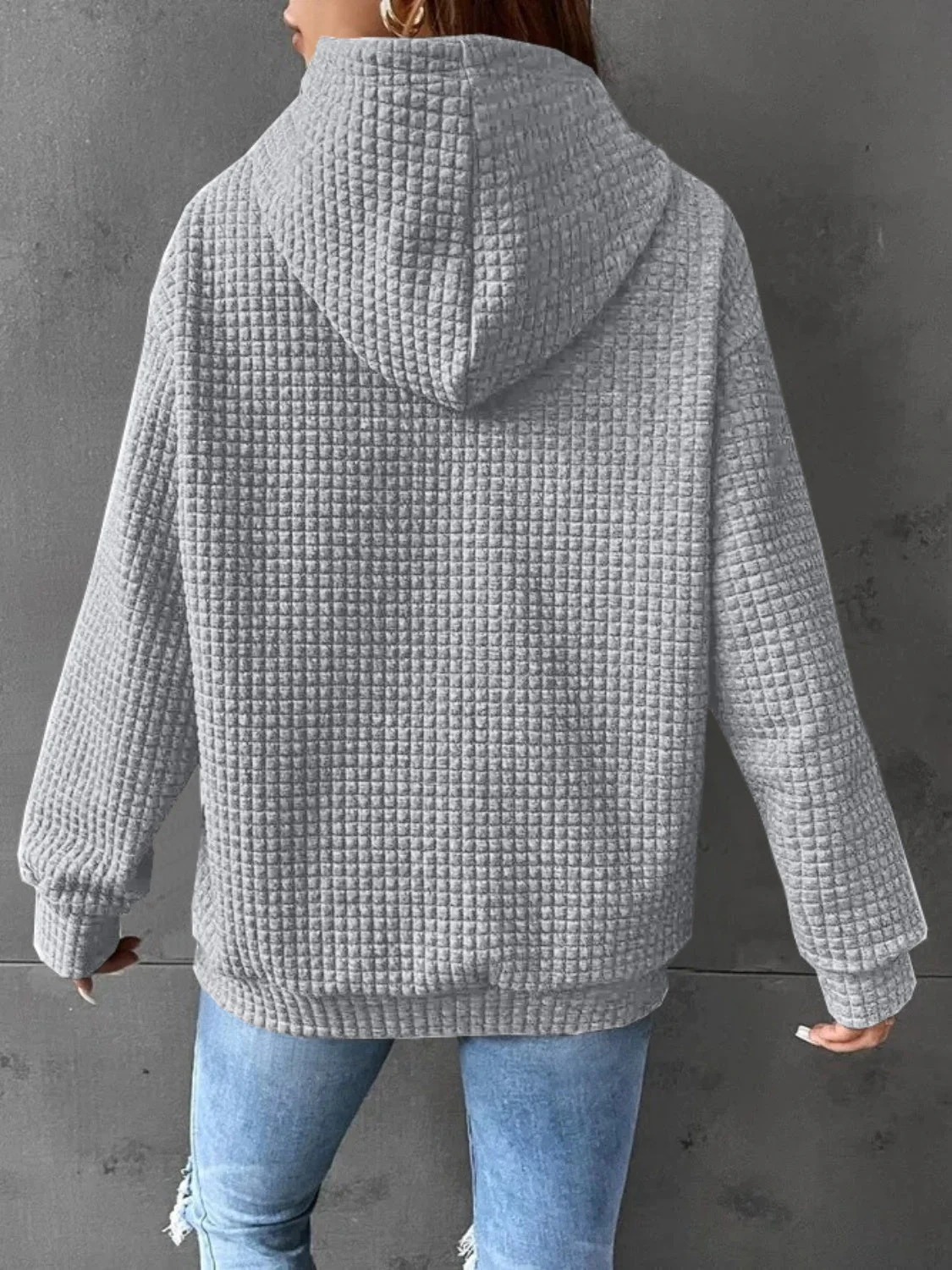 Geraldine | Drawstring football hoodie with long sleeves - Image 5