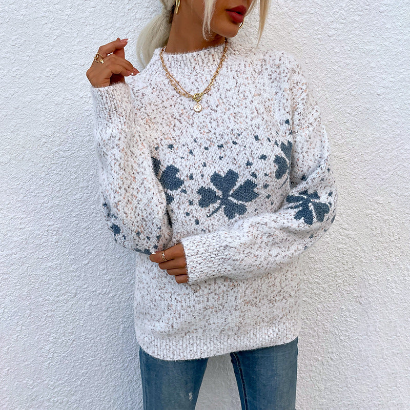 Geraldine | Knitted sweater with a frost flower pattern - Image 3