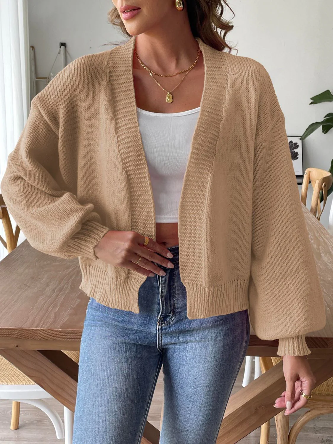 Geraldine | Long sleeve open front cardigan - Image 12