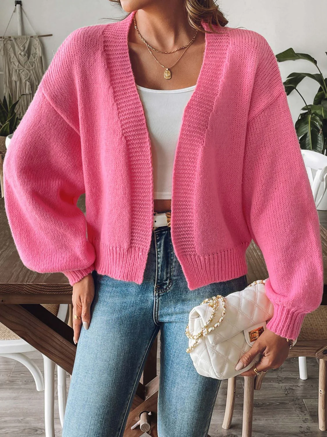 Geraldine | Long sleeve open front cardigan - Image 9
