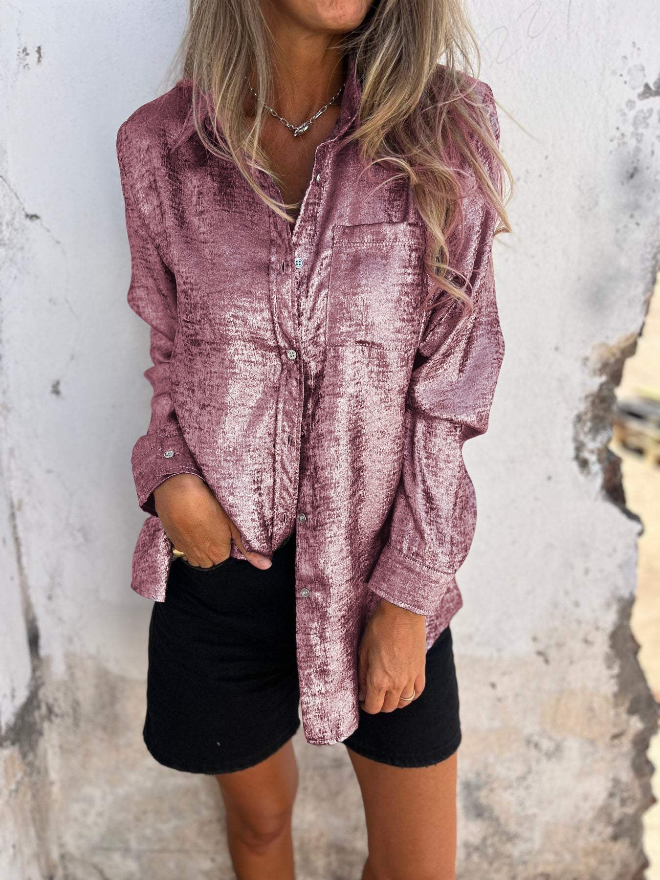 Geraldine® | Stylish Metallic Shirt - Image 7