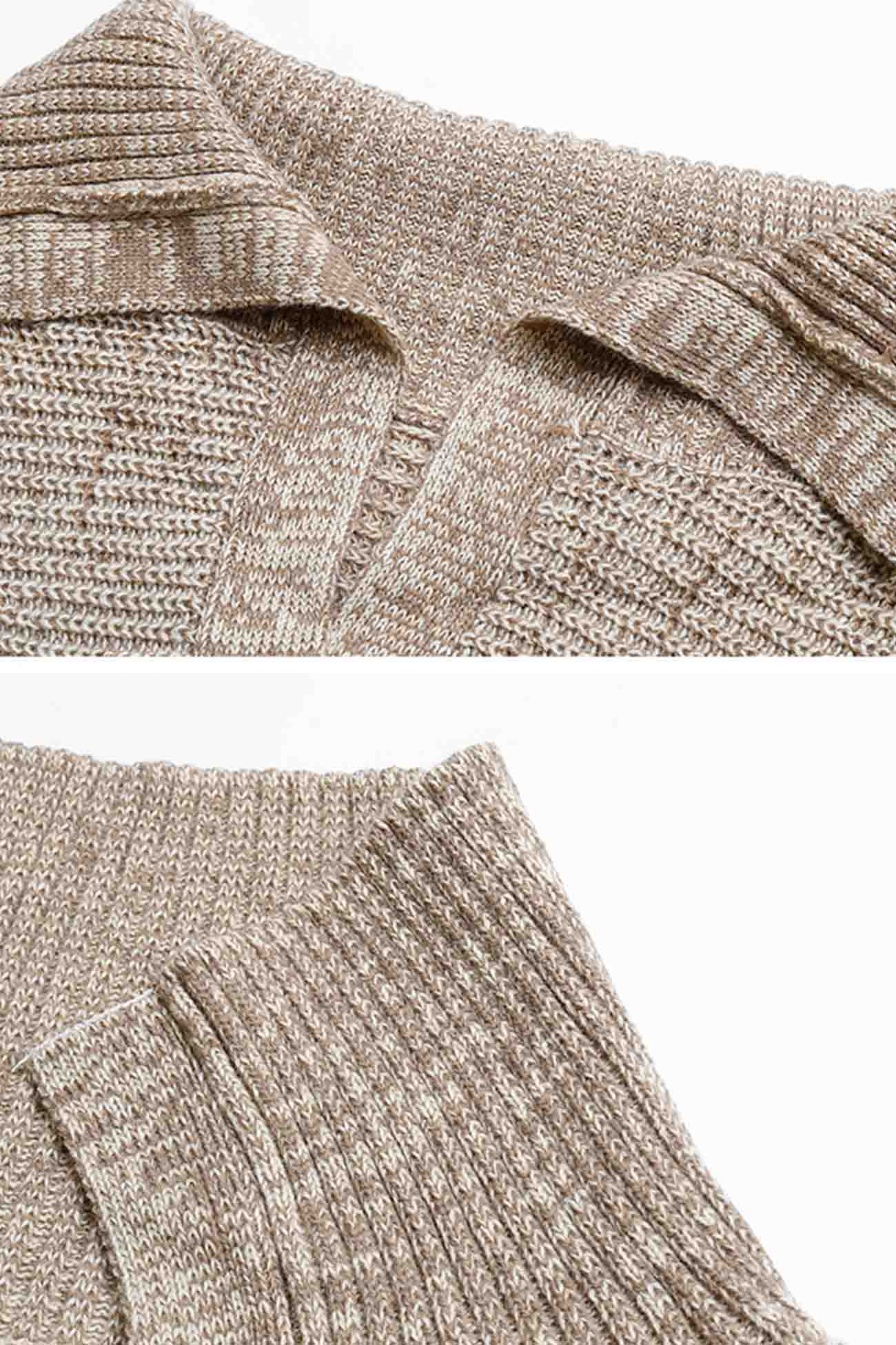 Gertrud | Khaki long-sleeved sweater with lapels - Image 7