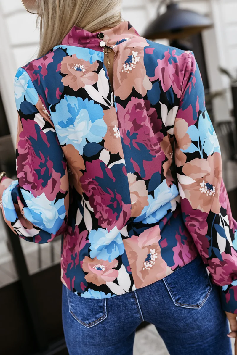 Gertrud | Street Daily floral half turtleneck top - Image 2
