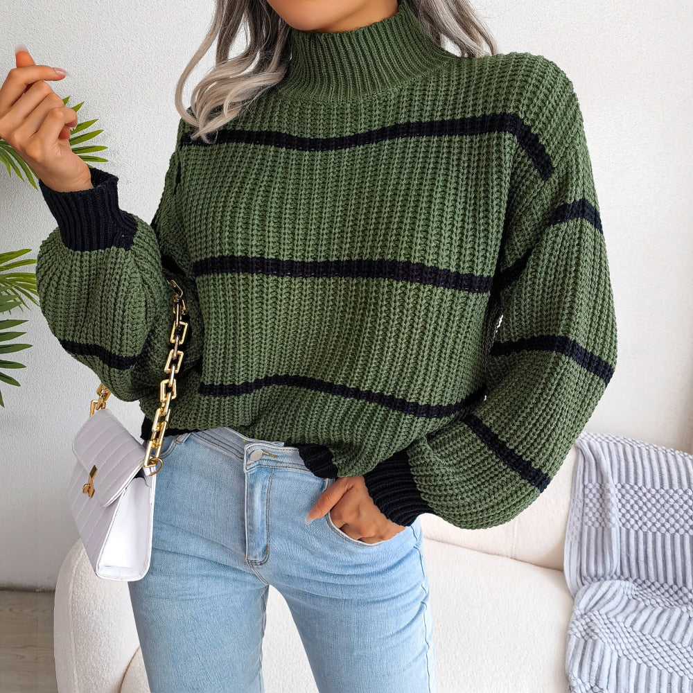 Gertrud | Casual stretch knit turtleneck sweater