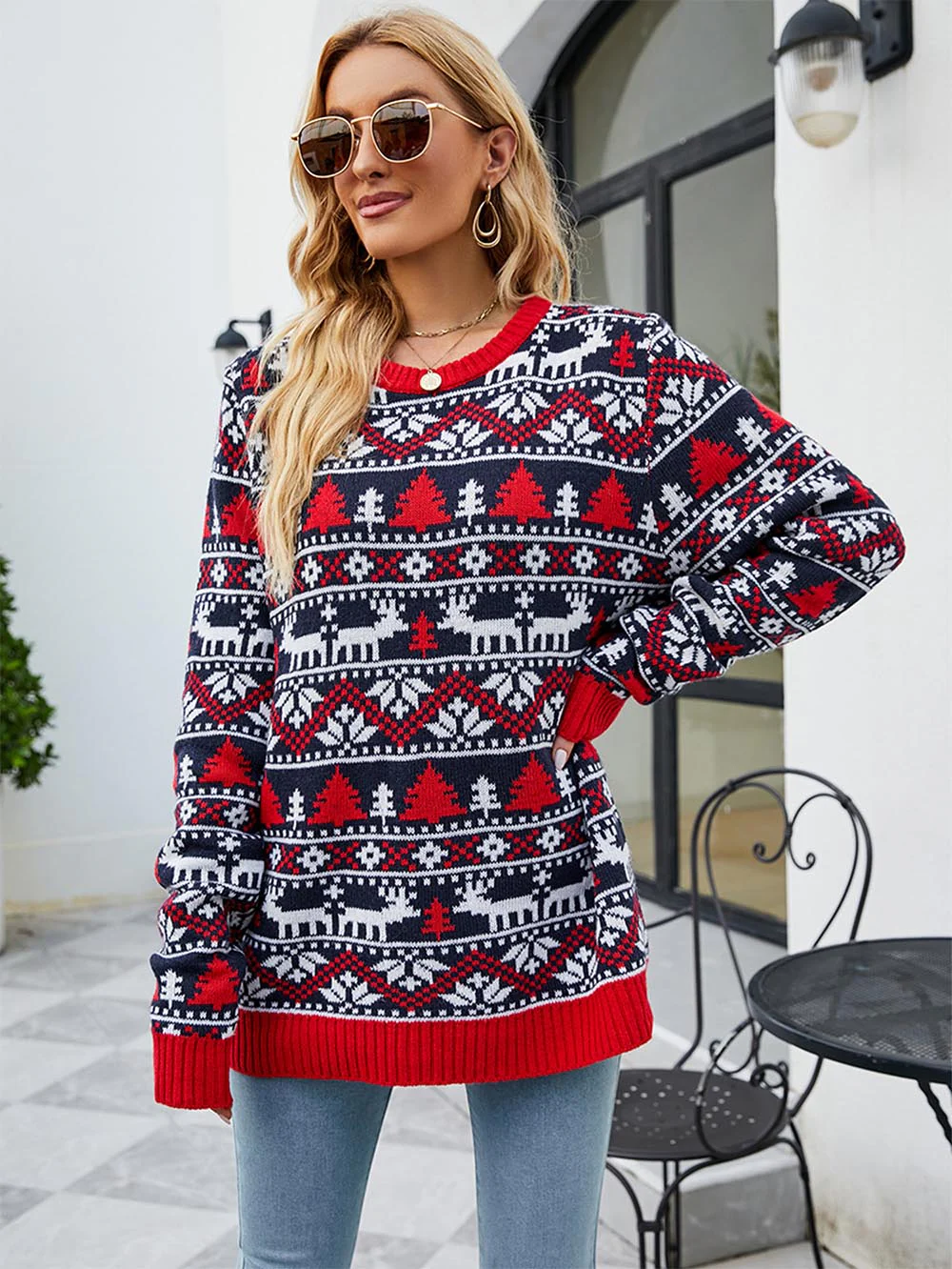 Gertrudis | Oversized Christmas Reindeer Sweater for Women - Image 3
