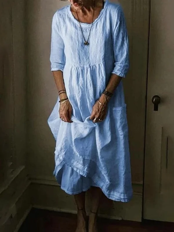Gertrudis® | Round Neck, 3/4 Sleeves, Linen Blend - Image 5