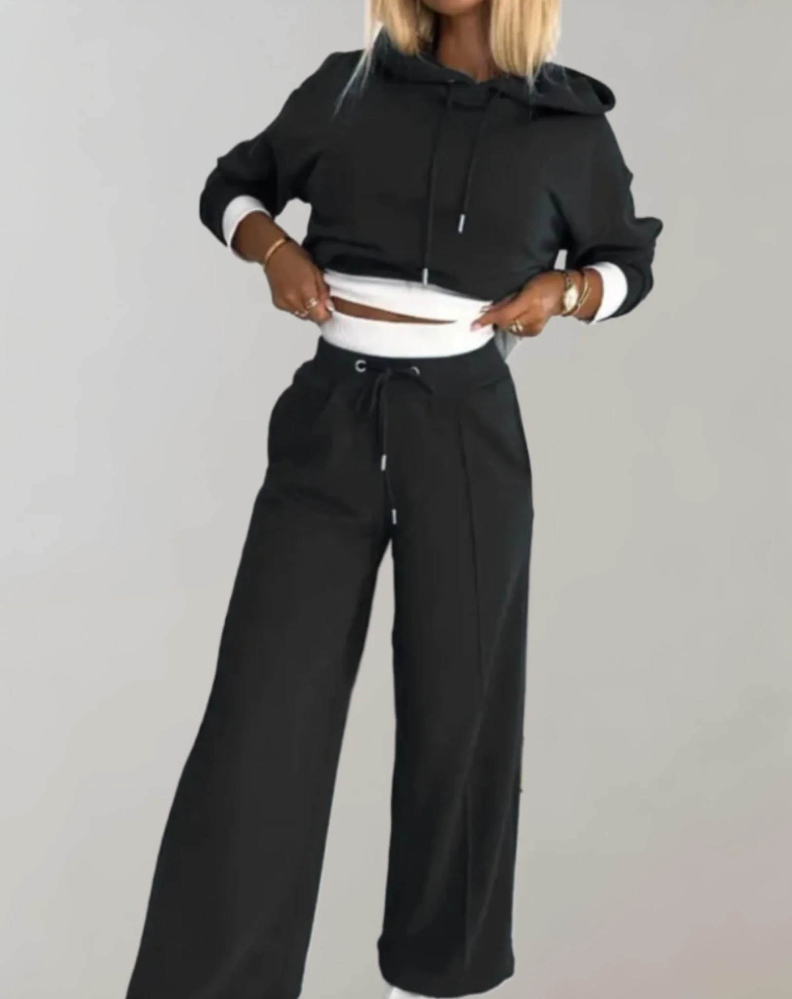 Gertrudis® | Women'S Loungewear Set With Hood And Wide Trousers