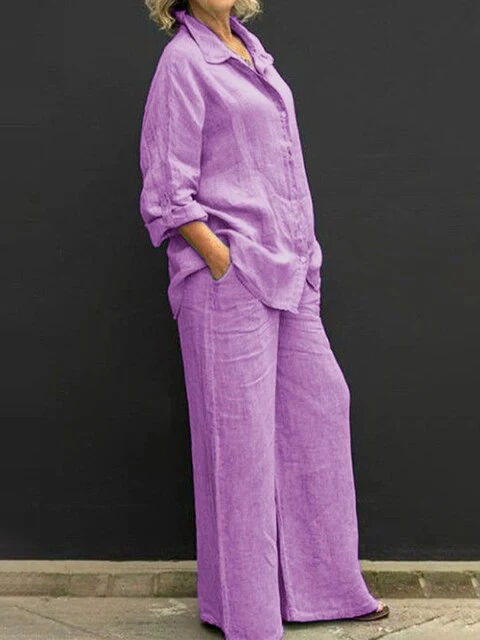 Giannina® | Blouse With Vintage Sleeves And Buttons And Loose Straight Trousers - Image 9