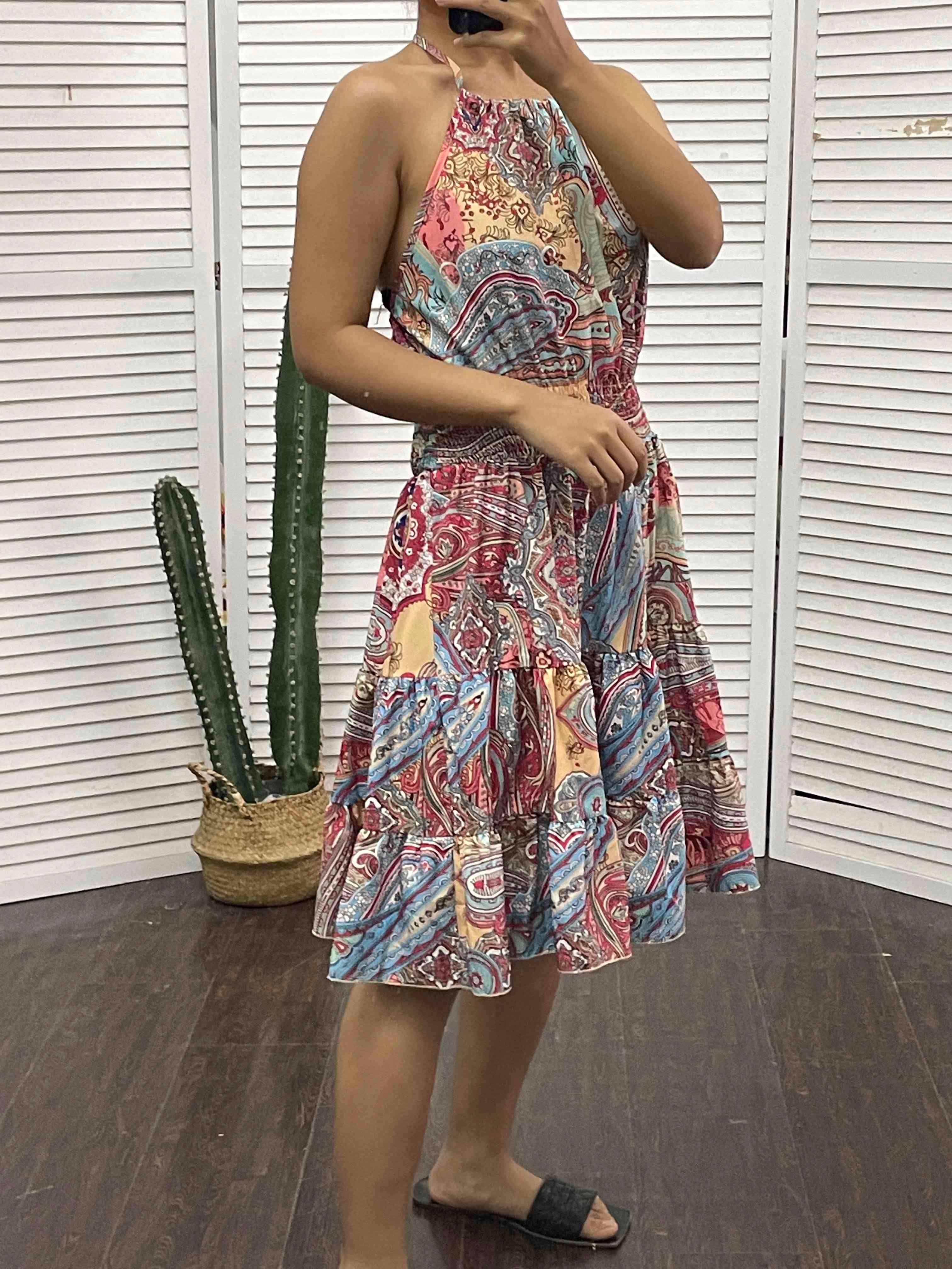 Gioconda® | Tribal Print Halter Backless Dress - Image 3